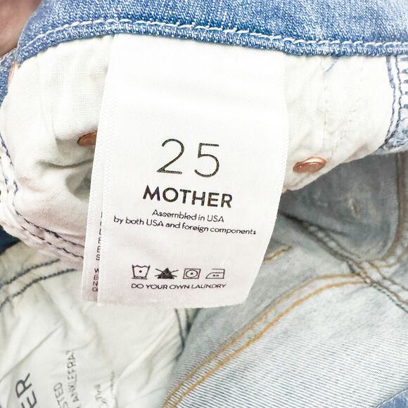 Mother High Waisted Looker Ankle Fray Shoot to Thrill Denim Jeans Size 25 - Picture 7 of 12